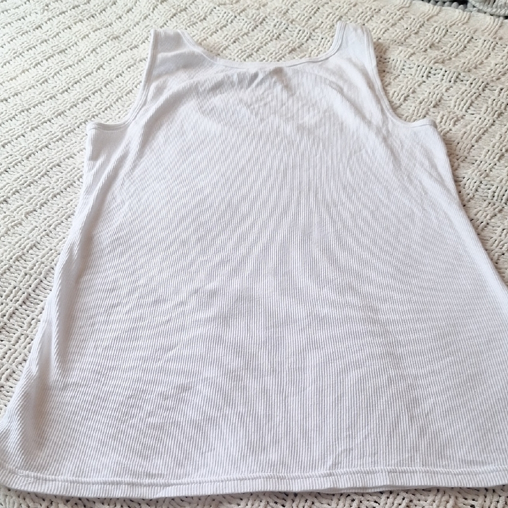 Old Navy Classic White Ribbed Tank Top Size XL/TG - Picture 3 of 4